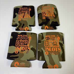 Win The Jackpot Play Slots Camouflage Koozies (lot of 4)